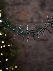 Lights4fun Green 10m 1000 LED Warm White Outdoor Cluster Fairy Lights Cable - Image 3 of 4