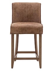 Gallery Home Brown Cory Leather Bar Stool Set of 2 - Image 1 of 5