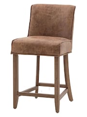 Gallery Home Brown Cory Leather Bar Stool Set of 2 - Image 4 of 5