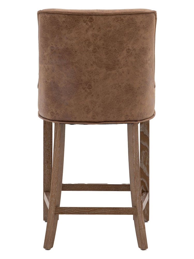 Gallery Home Brown Cory Leather Bar Stool Set of 2 - Image 5 of 5