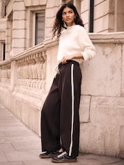 Ruskea - Mint Velvet Side Stripe Barrel Trousers - Kuva 1 / 7