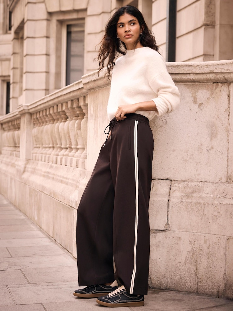 Ruskea - Mint Velvet Side Stripe Barrel Trousers - Kuva 1 / 7