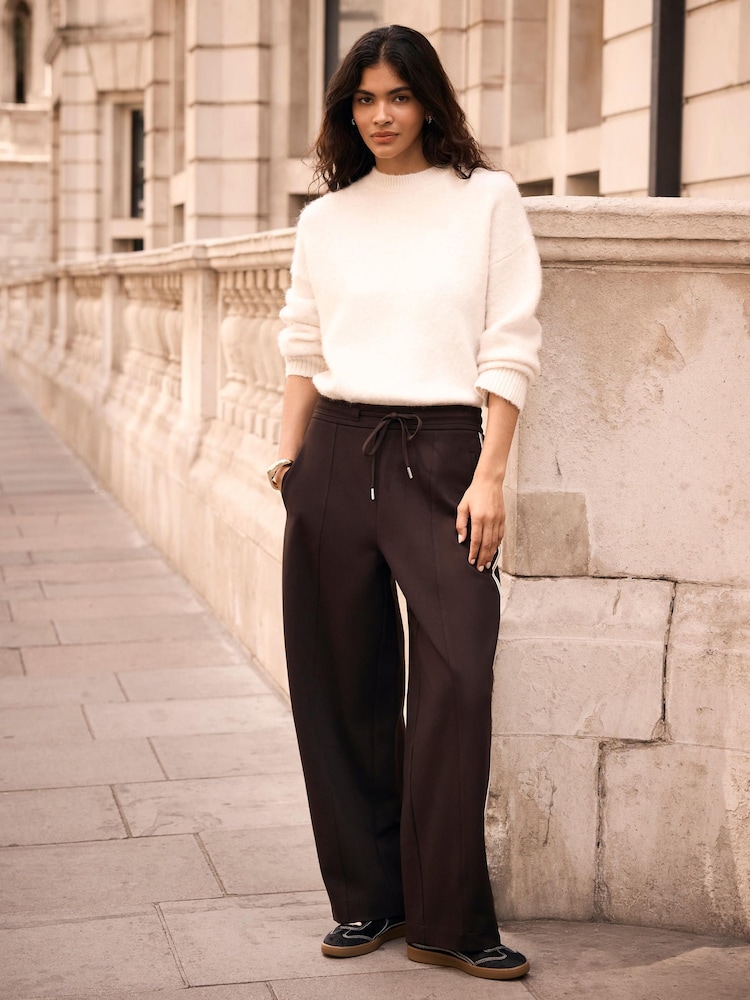 Ruskea - Mint Velvet Side Stripe Barrel Trousers - Kuva 2 / 7