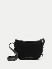 Jigsaw Black Mini Suede Cross-Body Bag - Image 3 of 5