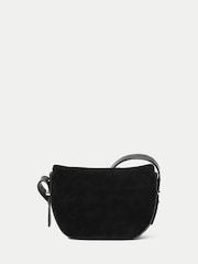 Jigsaw Black Mini Suede Cross-Body Bag - Image 4 of 5