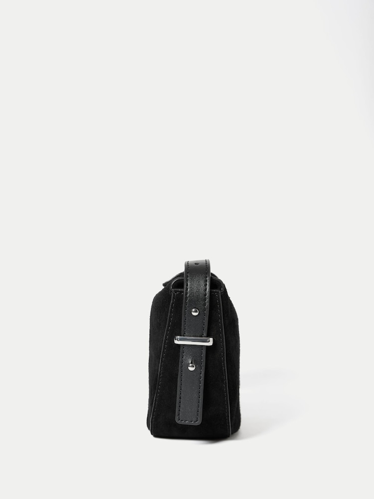 Jigsaw Black Mini Suede Cross-Body Bag - Image 5 of 5 Jigsaw Black Mini Suede Cross-Body Bag - Image 5 of 5