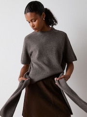 Whistles Nude Wool Knitted T-Shirt - Image 2 of 6