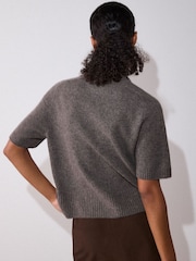 Whistles Nude Wool Knitted T-Shirt - Image 5 of 6