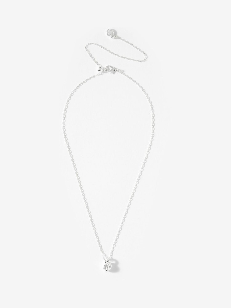 Mint Velvet Silver Plated Knot Necklace - Image 1 of 4 Mint Velvet Silver Plated Knot Necklace - Image 1 of 4
