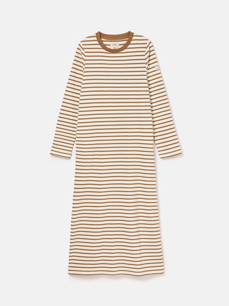 Joules Cleo Tan Brown Striped Long Sleeve Jersey Midi Dress - Image 7 of 7 Joules Cleo Tan Brown Striped Long Sleeve Jersey Midi Dress - Image 7 of 7