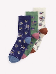 Boden Blue Socks 3 Pack - Image 1 of 2