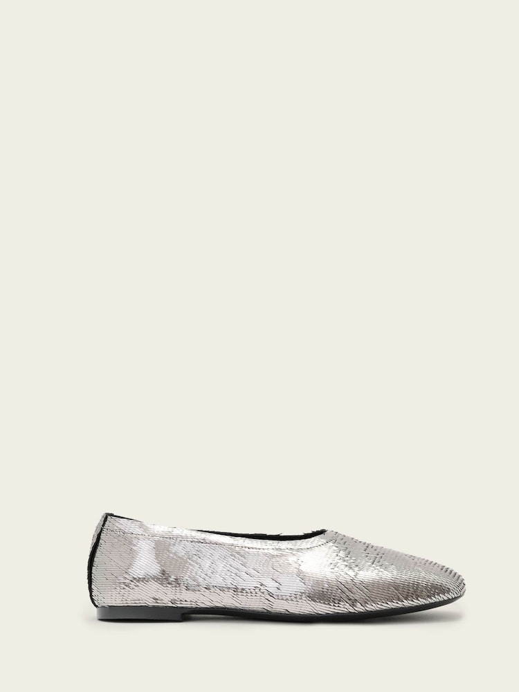 AllSaints Grey Hailee Flats - Image 2 of 6
