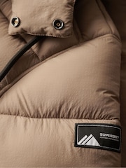 Superdry Brown Ripstop Longline Puffer Jacket - Image 7 of 7