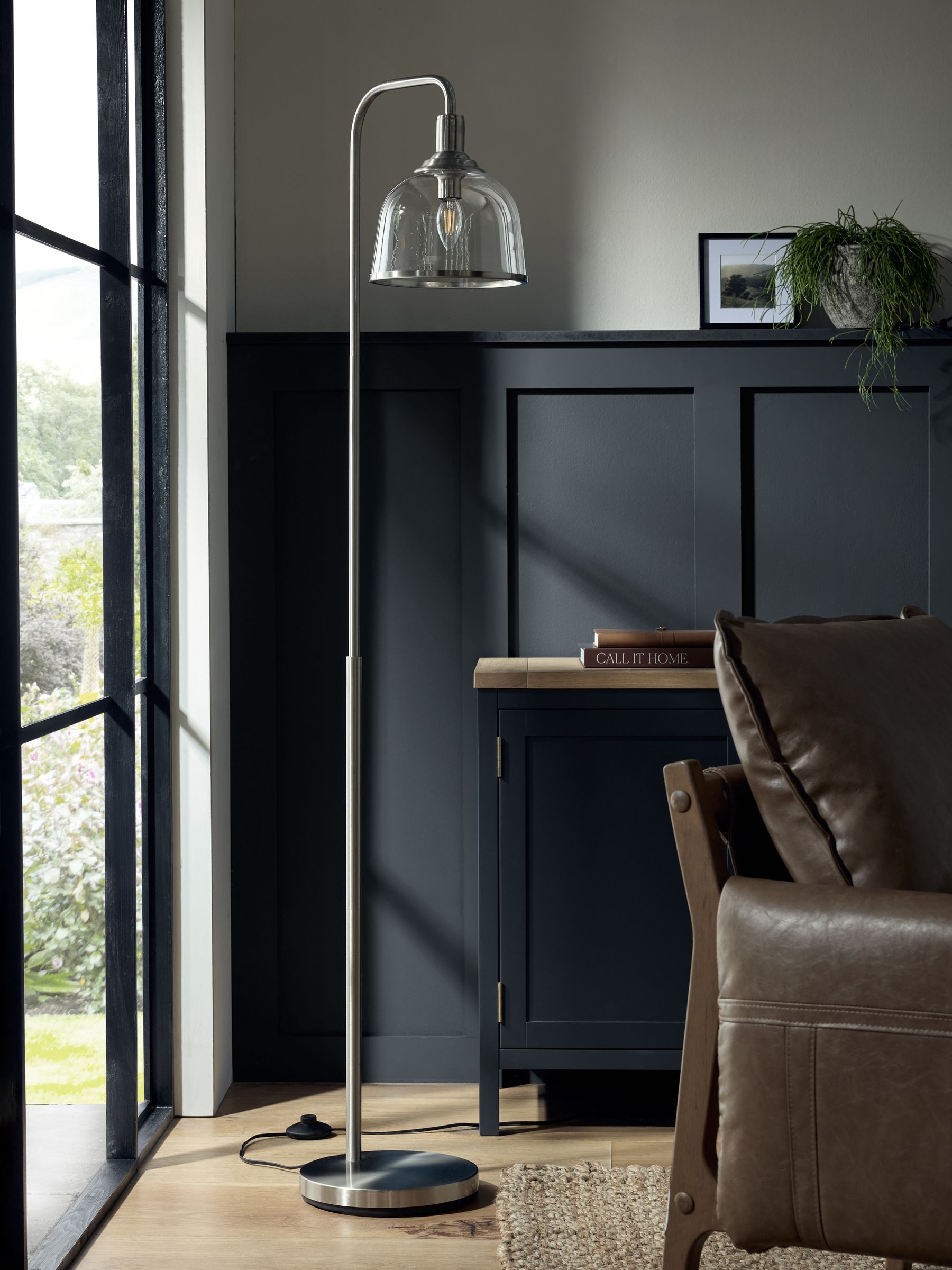 Brushed chrome floor lamp on sale