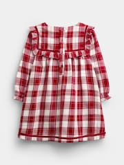 JoJo Maman Bébé Burgundy Red Tartan Baby Dress & Knickers Set - Image 3 of 7