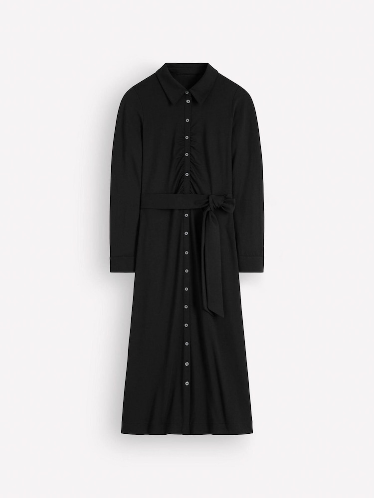 Boden Black Ruched Jersey Shirt Dress - Image 7 of 7 Boden Black Ruched Jersey Shirt Dress - Image 7 of 7