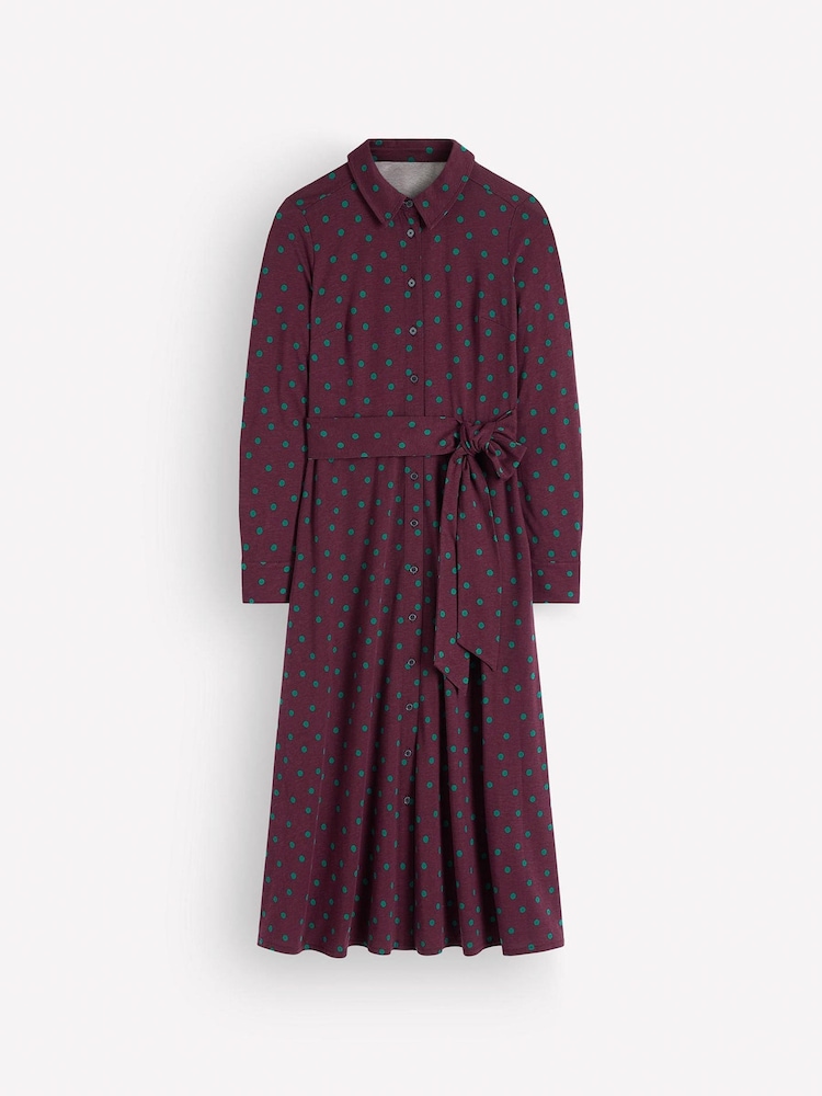 Boden Purple Marcia Jersey Shirt Dress - Image 5 of 5 Boden Purple Marcia Jersey Shirt Dress - Image 5 of 5