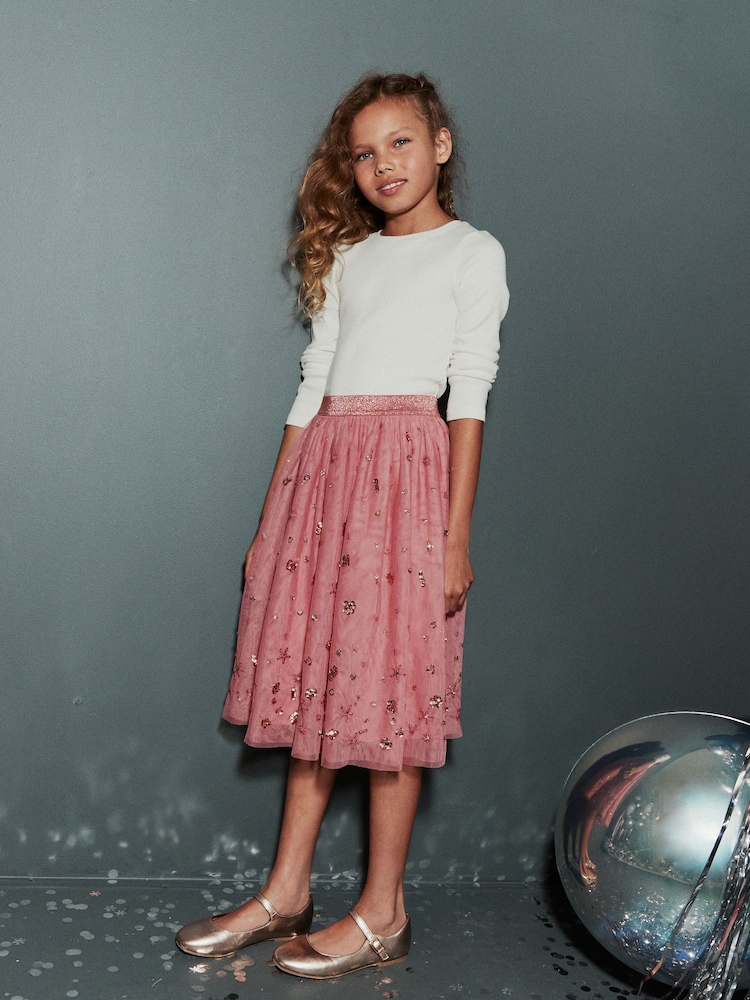 Ecru White/Cream Long Sleeve Ribbed Top (3-16yrs) - Image 2 of 5