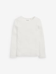 Ecru White/Cream Long Sleeve Ribbed Top (3-16yrs) - Image 3 of 5