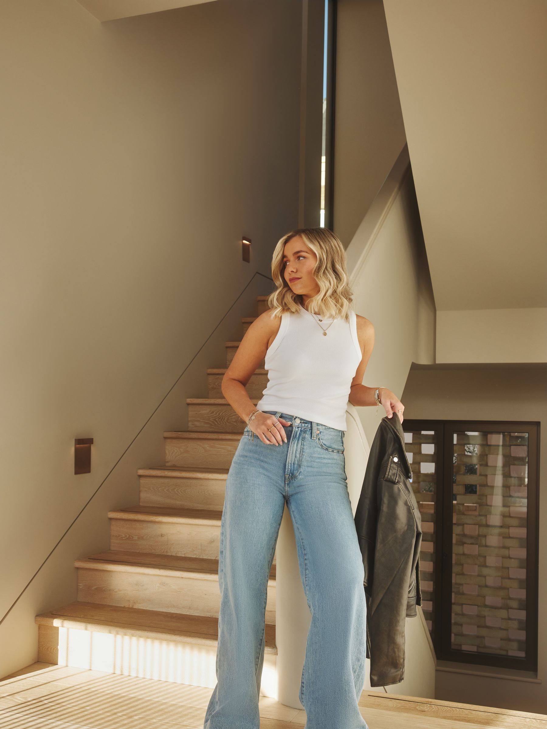 Wide leg cotton jeans outlet