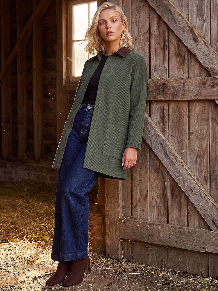 Roman Green Petite Cord Jacket - Image 2 of 4 Roman Green Petite Cord Jacket - Image 2 of 4