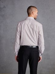 Neutral Brown/White Stripe Signature Trimmed Shirt - Image 3 of 9