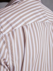 Neutral Brown/White Stripe Signature Trimmed Shirt - Image 5 of 9