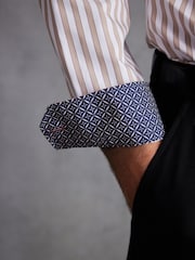 Neutral Brown/White Stripe Signature Trimmed Shirt - Image 6 of 9