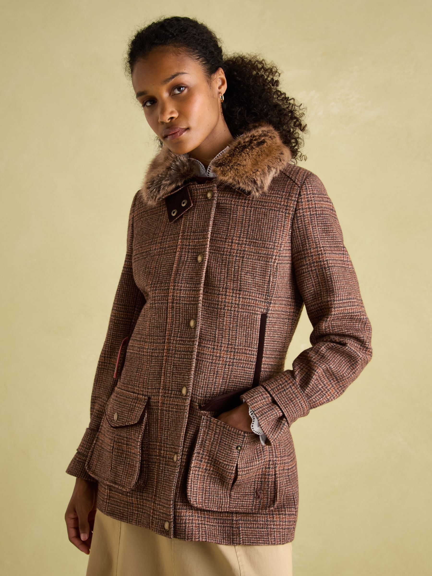 Buy Joules Fieldcoat Luxe Brown Fieldcoat Luxe 3 in 1 Brown Tweed Coat with Removable Quilted Gilet from Next Luxembourg