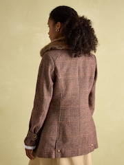 Joules Fieldcoat Luxe Brown Fieldcoat Luxe 3-in-1 Brown Tweed Coat with Removable Quilted Gilet - Image 2 of 12