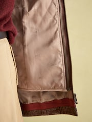 Joules Fieldcoat Luxe Brown Fieldcoat Luxe 3-in-1 Brown Tweed Coat with Removable Quilted Gilet - Image 5 of 12