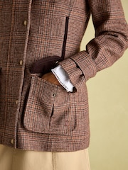 Joules Fieldcoat Luxe Brown Fieldcoat Luxe 3-in-1 Brown Tweed Coat with Removable Quilted Gilet - Image 6 of 12