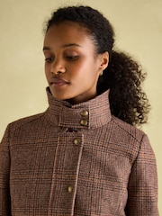 Joules Fieldcoat Luxe Brown Fieldcoat Luxe 3-in-1 Brown Tweed Coat with Removable Quilted Gilet - Image 9 of 12