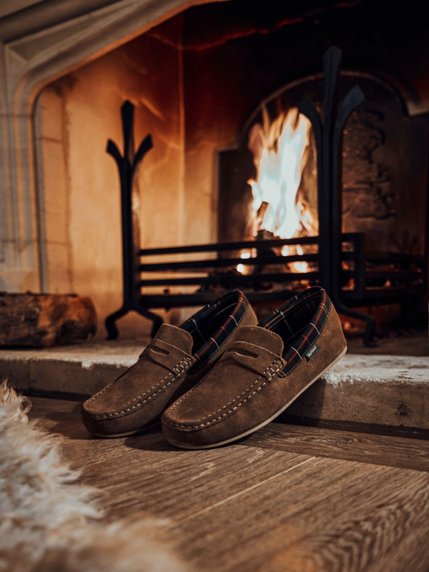Buy Barbour Brown Porterfield Suede Slippers from Next Malta