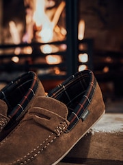 Barbour® Brown Porterfield Suede Slippers - Image 9 of 14