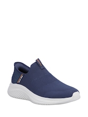 Skechers Blue Mens Ultra Flex 3.0 Smooth Slip In Wide Trainers - Image 1 of 6