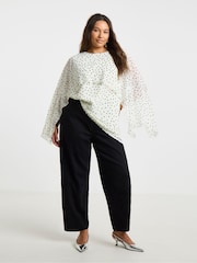 Simply Be Ivory Spot Cape Blouse - תמונה 1 מתוך 4