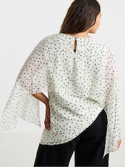 Simply Be Ivory Spot Cape Blouse - תמונה 2 מתוך 4