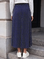 Roman Blue Polka Dot Midi Skirt - Image 3 of 4