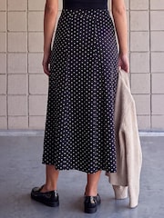 Roman Black Polka Dot Midi Skirt - Image 3 of 4