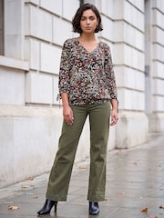 Roman Green Puff Print Top - Image 2 of 4