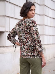 Roman Green Puff Print Top - Image 3 of 4