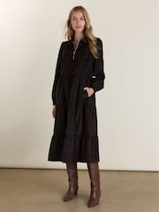 Baukjen Brown Jenna Cord Midi Dress - Image 1 of 4