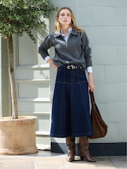 Baukjen Viola Fit & Flare Denim Skirt - Obrázek 1 z 3