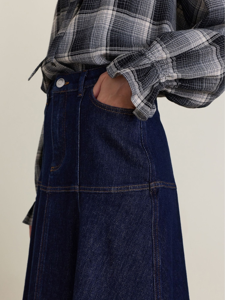 Baukjen Viola Fit & Flare Denim Skirt - Obrázek 3 z 3