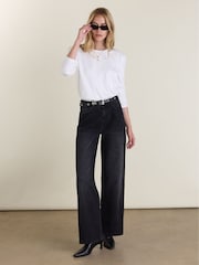 Baukjen Black Marta Wide Leg High Waist Jeans - Image 1 of 4