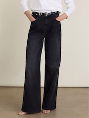 Baukjen Black Marta Wide Leg High Waist Jeans - Image 2 of 4
