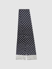 Reiss Midnight Palmaria Silk Jacquard Scarf - Image 1 of 4