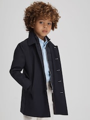 Reiss Navy Perrin 3-9 yrs Trench With Funnel-Neck Insert - Image 1 of 6