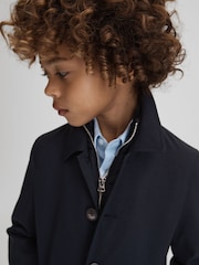 Reiss Navy Perrin 3-9 yrs Trench With Funnel-Neck Insert - Image 4 of 6